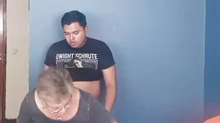 My girlfriend's grandmother invites me to her house before she arrives, she gives me a good fuck, my girlfriend doesn't suspect