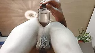 Shy4now loves big bottles in his Asshole