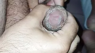 Step mom helps step son to put condom on dick with a handjob