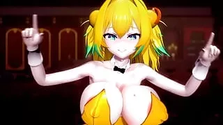 Sexy Yellow Bunny Girl Suit - Dancing (3D HENTAI)