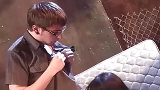 Black girl is eager to taste his big white dick