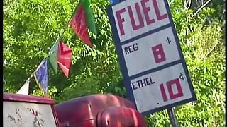 Busty babe spreads her legs and gets her pussy tasted