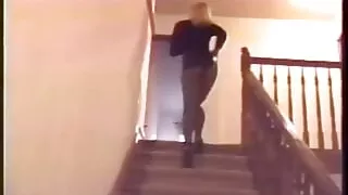 Stunning blonde gets bent over and banged hard from the rear