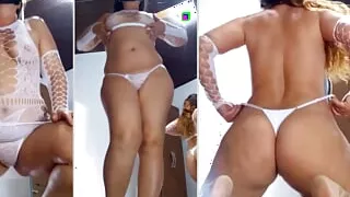 Striptease, sexy white lingerie set