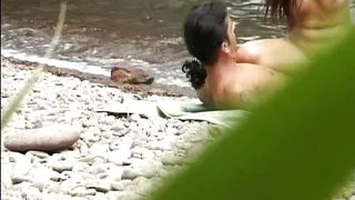 Beautiful German babe adores eating cum on a beach