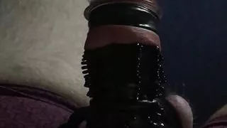 Hairy Cock With Cocksleeves And Rings & Bound Balls Cockhead Vacuum Sucking