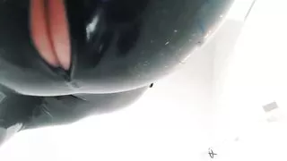 Latex Catsuit Tease, Phone Selfie Video. Rubber Fetish