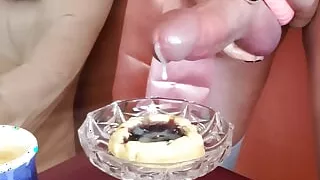 Rikki Ocean Leaks Cum on Her Breakfast Pastry