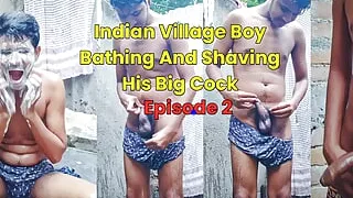Indian horny bottom gay bathing nude in public and showing his big cock