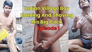 Indian gay bathing nude and washing his clothes, Indian boy showing his big cock in public place