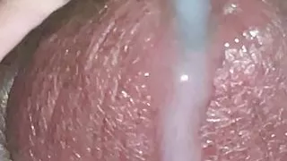 Super close dick cum shot slow motion
