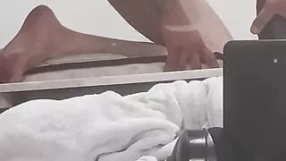 Fucking my sissy ass with huge white dildo