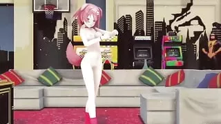 Korone Inugami - Sexy Naked Dance (3D HENTAI)