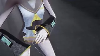 Rin-chan using projection mapping (3D HENTAI)