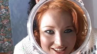 Natural redhead licked and fucked by two horny dudes simultaneously