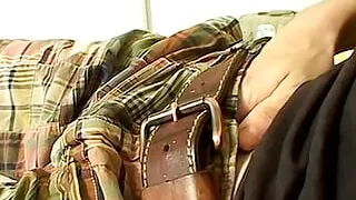 Horny chain smoking stud Bryce Corbin jerking off solo