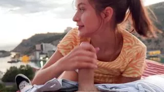 Sucked Leo Dee in the Evening on the Roof