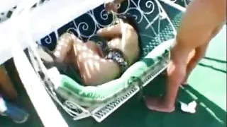 Hot black chick with large tits gets her wet pussy fucked hard