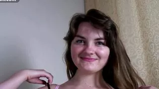 Amateur Chubby Babe in Lace Pink Lingerie Playing with Pussy