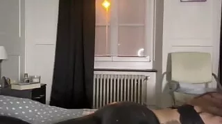 Goddess masturbating in latex leggings