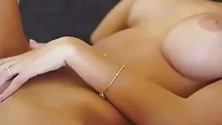 Slut Wife with Big Tits Caresses Her Pussy