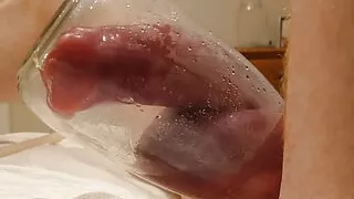 Cock and Ball Pumping, Huge penis pump - Full training session. Big gains