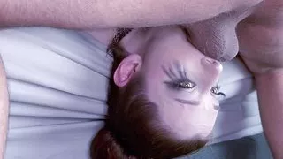 Big Titty Goth in Black Lipstick Loses Bet & Gets Head Slamming Cum in Throat on Camera for Friends to See