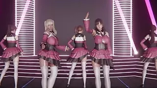 Sexy Bad Girls With Big Tits Dancing (3D HENTAI)