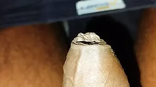 Black Penis boy start massage her own cock