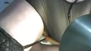 Early Solo with Big Black Dildo in Sexy Lingerie