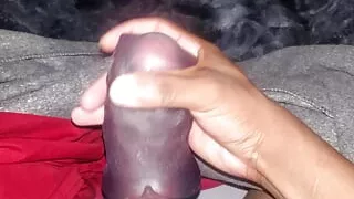 Uncut Big Black Cock Penetrating  Small Sextoy (Onahole)