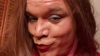 David rubs cock in black pantyhose