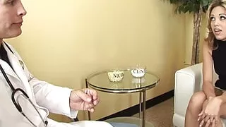 Doctor plows a pretty blonde in doggy style after an exam