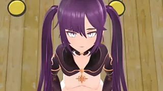Mona Cowgirl Genshin Impact - eroMMDman - Purple Hair Color Edit Smixix