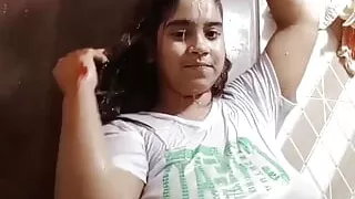 My wife he is take a shower