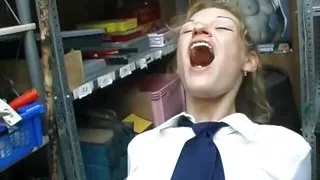 A naughty French girl gets her asshole fucked by an old dude