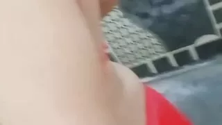 Big boob  desi girl records her bathroom MMS in red hot set