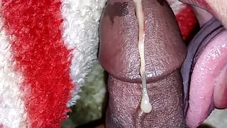 Blowjob Deepthroat and Super Slow Motion Cumshot For Indian Hot Bhabhi