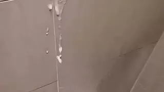 Cumshot on shower