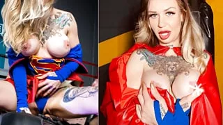 PLAYTIME Cosplay SuperGirl Fucked by Batman And Deadpool