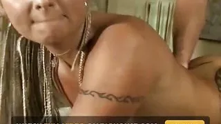 Big Ass Hot Ebony Babe Enjoys a Deep Asshole Fuck with Her Big Cock Dude