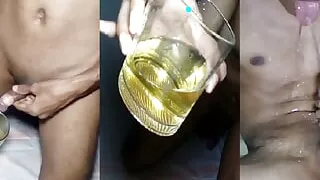 Piss Drinking- Young guy likes to drink his own pee compilation