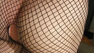 Dani Leg Crossdresser In Black Fishnet Pantyhose