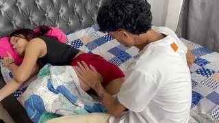 I fuck my shy stepsister when she sleeps and I end up cumming in her mouth.