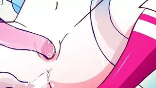 Derpixon Cumbathing On The Beach With Slime Monster Creampy