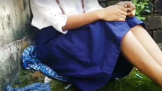 Indian school girl virginity broke with step brother