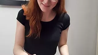 Shy redhead is brave enough for her first blowjob