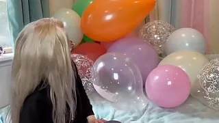 Blowing up over 25 Balloons then Nail Popping them All!
