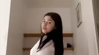 Gorgeous Brunette Plays with Tits and Shows Off Her Huge Ass