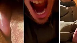 Horny guy fucks the bed and moans! Fucking pillow! I cum without using my hands